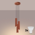 BRILAGI - LED Lustr na lanku CRESTO 3xGU10/10W/230V oranžová
