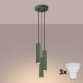 Brilagi - LED Lustr na lanku CRESTO 3xGU10/10W/230V zelená