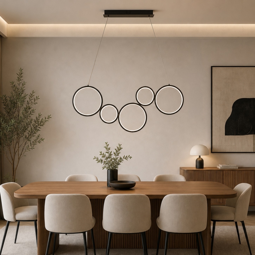 Brilagi - LED Lustr na lanku ECHO LED/60W/230V 4000K 100 cm černá