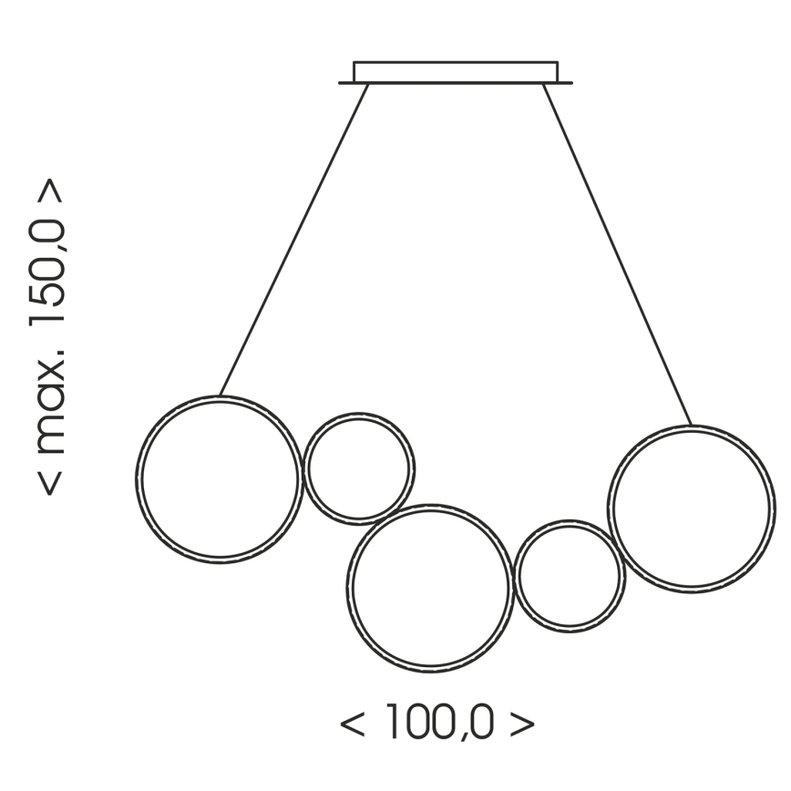 Brilagi - LED Lustr na lanku ECHO LED/60W/230V 4000K 100 cm černá