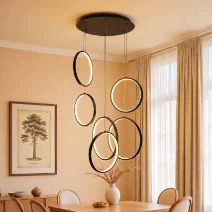 BRILAGI - LED Lustr na lanku ECHO LED/80W/230V 4000K pr. 50 cm černá