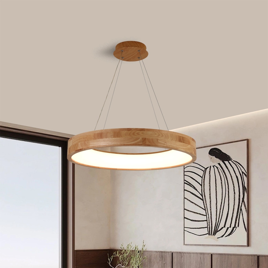 Brilagi - LED Lustr na lanku FALCON WOOD LED/40W/230V 3000/4000/6000K pr. 60 cm dřevo