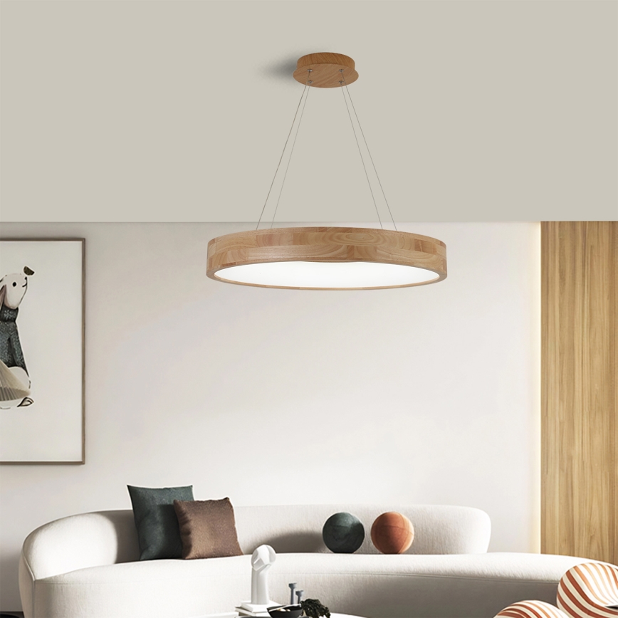 Brilagi - LED Lustr na lanku FALCON WOOD LED/40W/230V 3000/4000/6000K pr. 60 cm dřevo