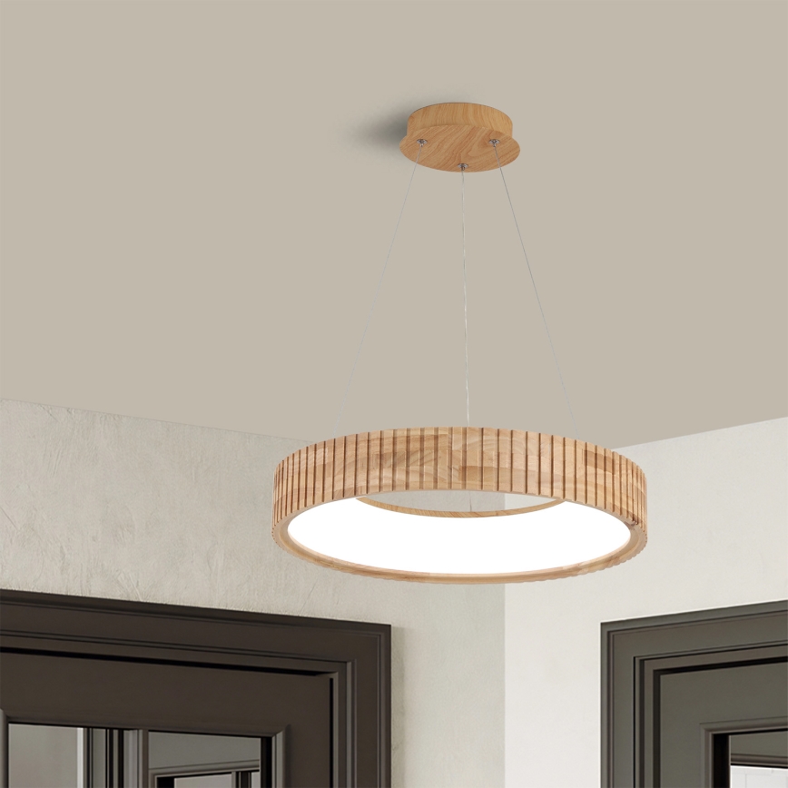 Brilagi - LED Lustr na lanku FALCON WOOD MODERN LED/30W/230V 3000/4000/6000K pr. 45 cm dřevo