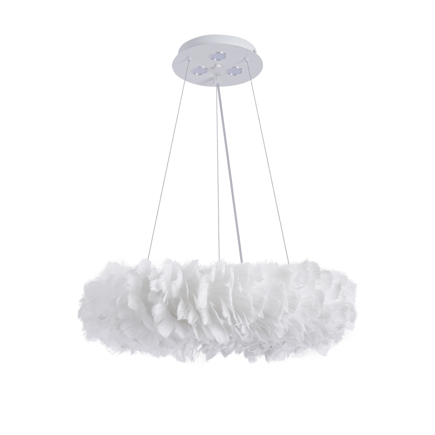 Brilagi - LED Lustr na lanku FEATHER 3xE27/40W/230V + 3xLED/3W pr. 50 cm bílá