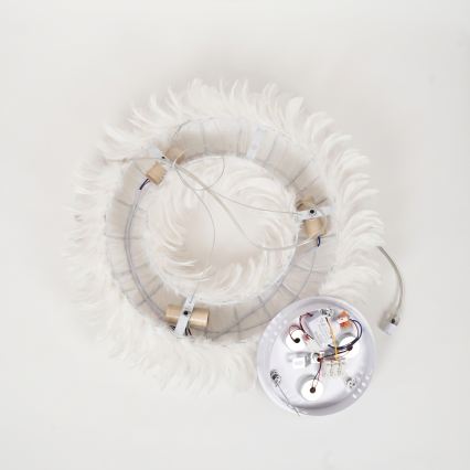Brilagi - LED Lustr na lanku FEATHER 3xE27/40W/230V + 3xLED/3W pr. 50 cm bílá