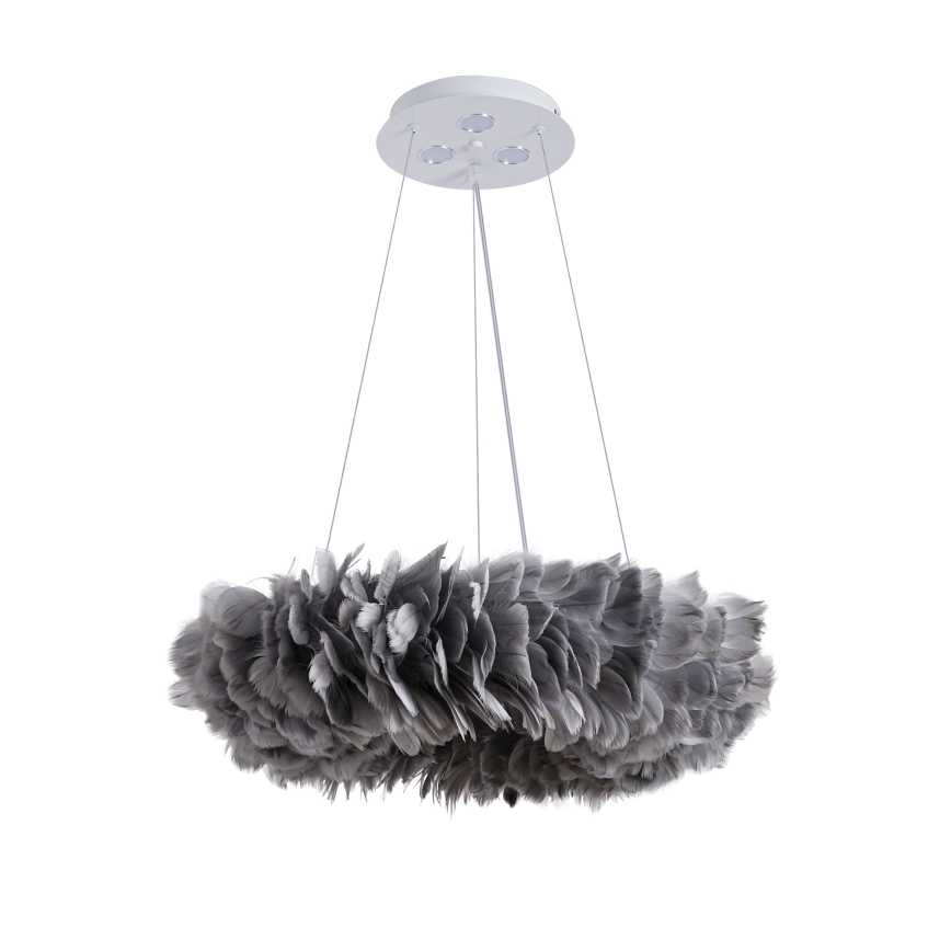 Brilagi - LED Lustr na lanku FEATHER 3xE27/40W/230V + 3xLED/3W pr. 50 cm šedá
