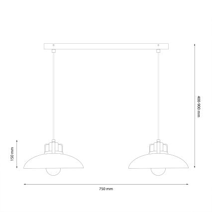 Brilagi - LED Lustr na lanku FLAMENGO 2xE27/60W/230V modrá