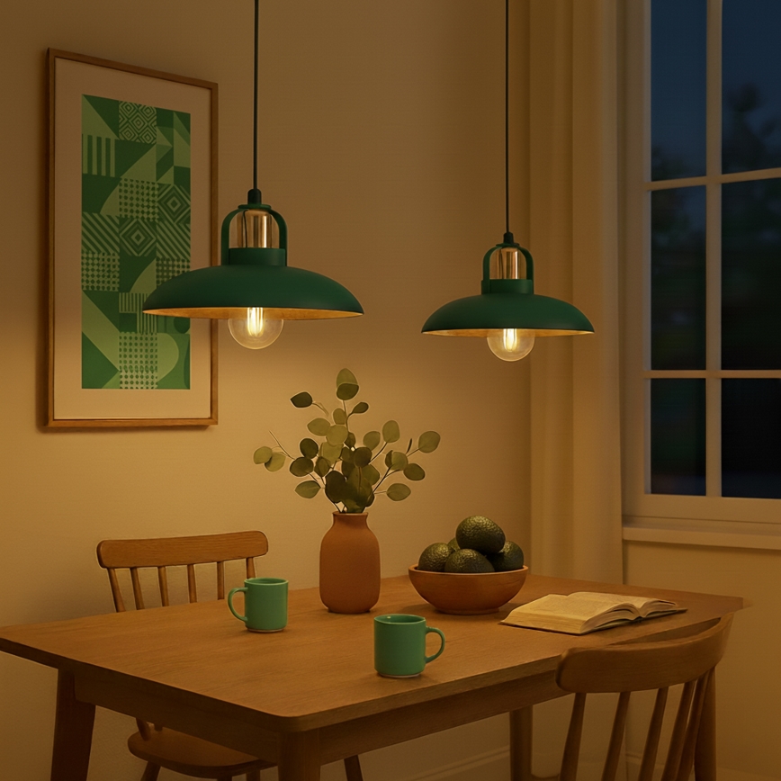 Brilagi - LED Lustr na lanku FLAMENGO 2xE27/60W/230V zelená