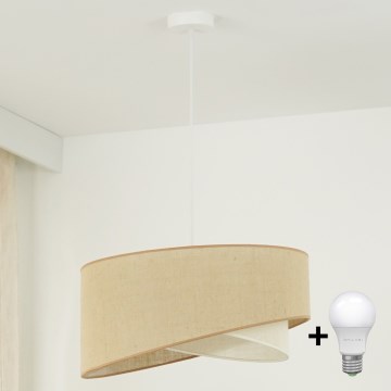 Brilagi - LED Lustr na lanku LYRA 1xE27/15W/230V béžová/krémová