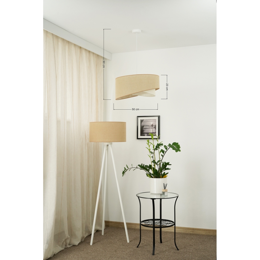 Brilagi - LED Lustr na lanku LYRA 1xE27/15W/230V béžová/krémová