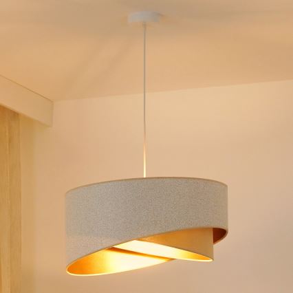 Brilagi - LED Lustr na lanku LYRA 1xE27/15W/230V bílá/béžová/zlatá