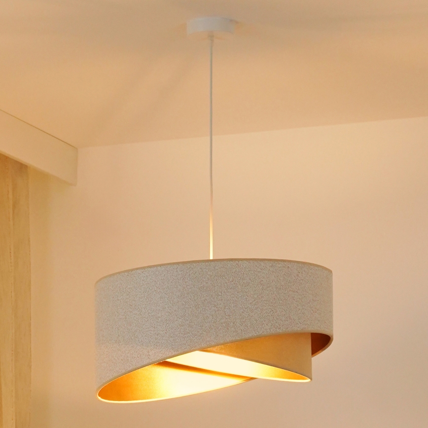 Brilagi - LED Lustr na lanku LYRA 1xE27/15W/230V bílá/béžová/zlatá