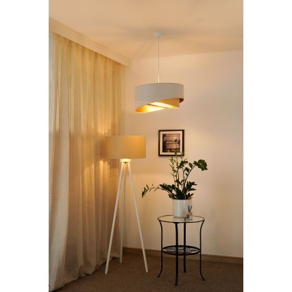 Brilagi - LED Lustr na lanku LYRA 1xE27/15W/230V bílá/béžová/zlatá