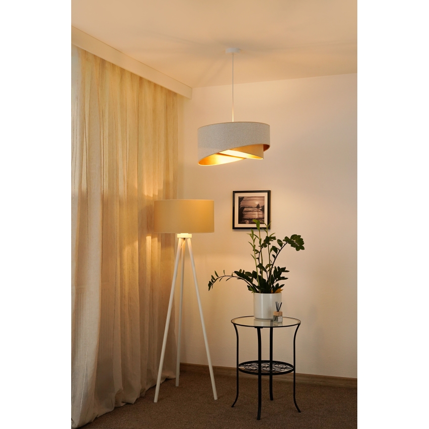 Brilagi - LED Lustr na lanku LYRA 1xE27/15W/230V bílá/béžová/zlatá