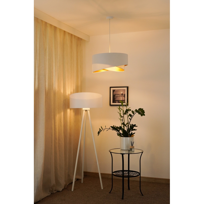 Brilagi - LED Lustr na lanku LYRA 1xE27/15W/230V bílá/zlatá