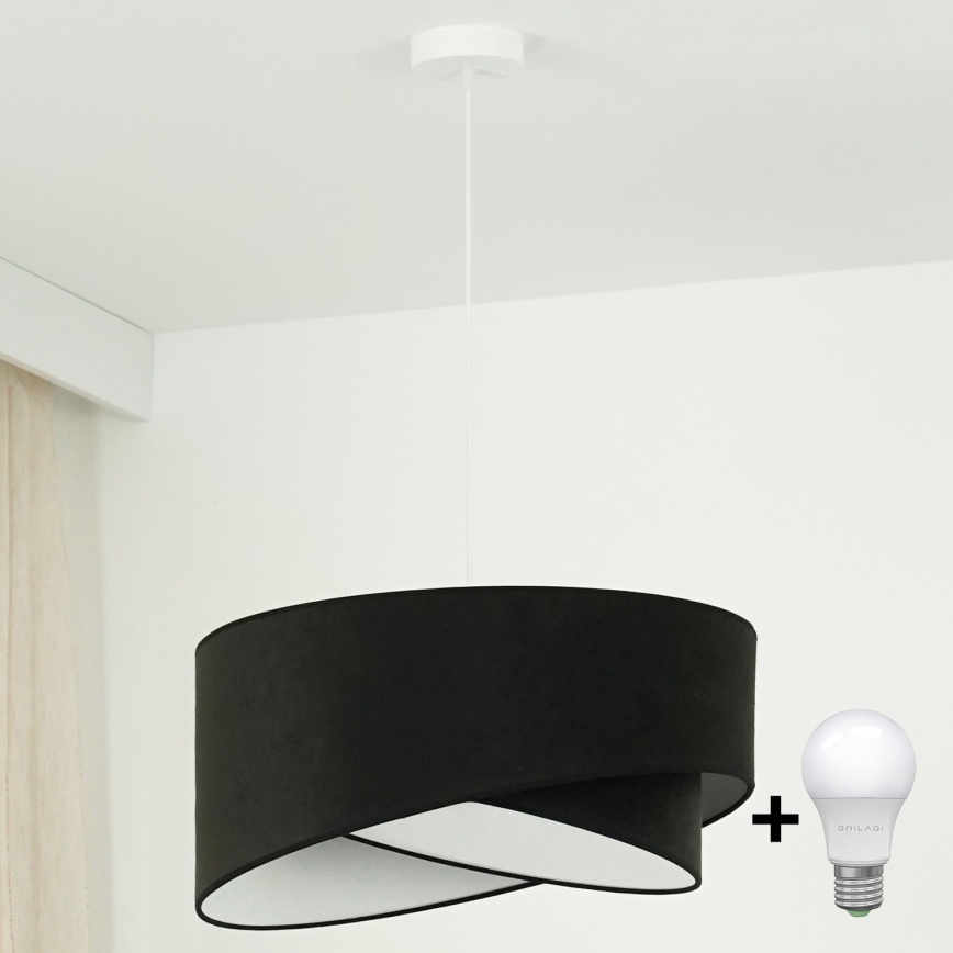 Brilagi - LED Lustr na lanku LYRA 1xE27/15W/230V černá/bílá