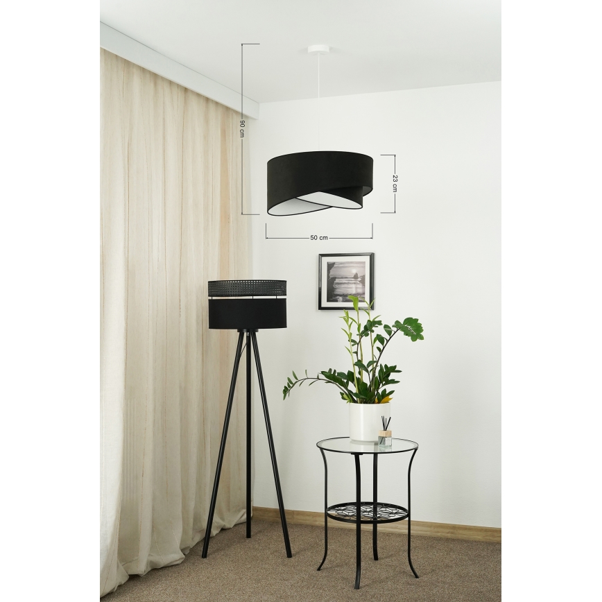 Brilagi - LED Lustr na lanku LYRA 1xE27/15W/230V černá/bílá