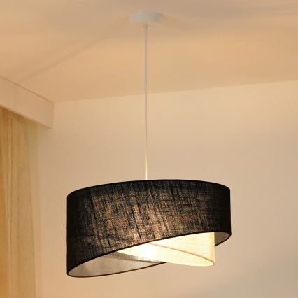 Brilagi - LED Lustr na lanku LYRA 1xE27/15W/230V černá/krémová