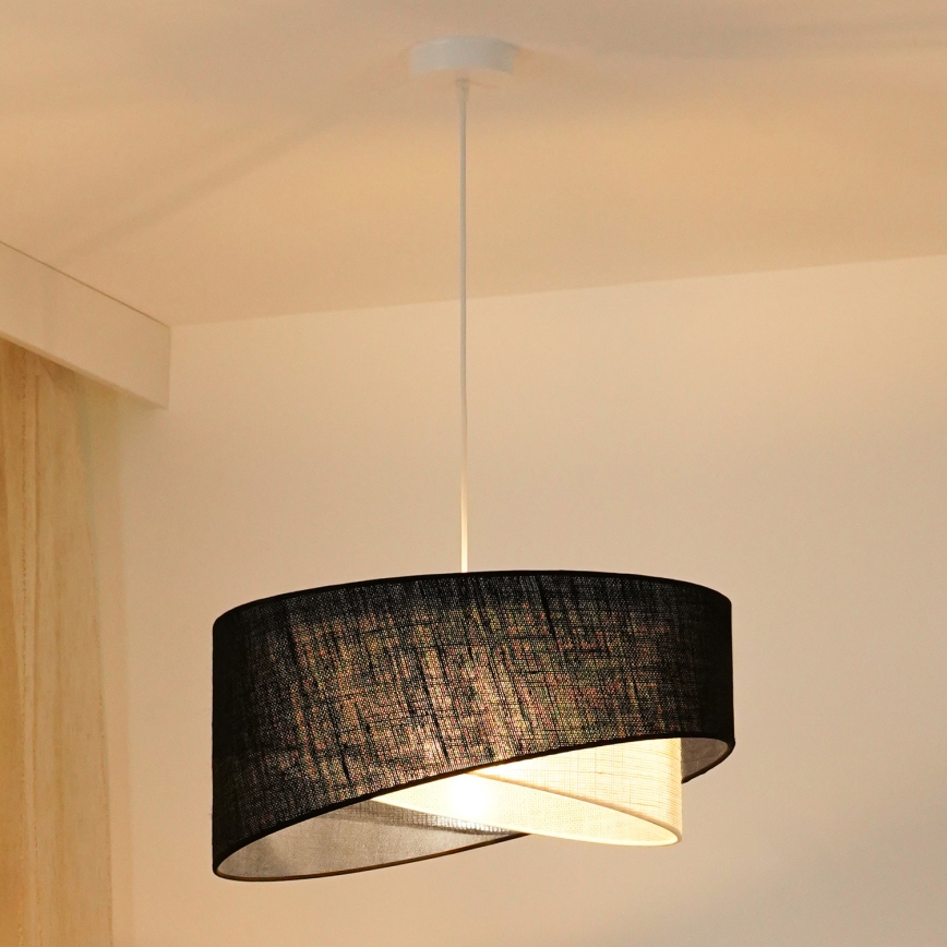 Brilagi - LED Lustr na lanku LYRA 1xE27/15W/230V černá/krémová