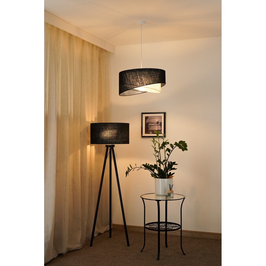 Brilagi - LED Lustr na lanku LYRA 1xE27/15W/230V černá/krémová