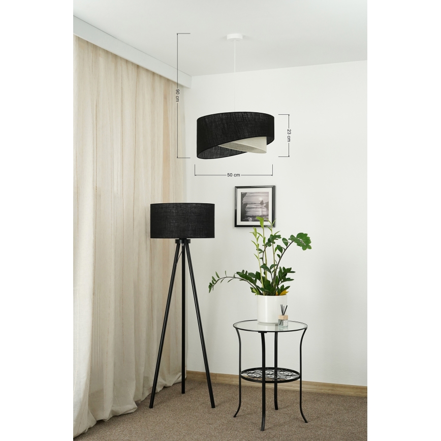 Brilagi - LED Lustr na lanku LYRA 1xE27/15W/230V černá/krémová
