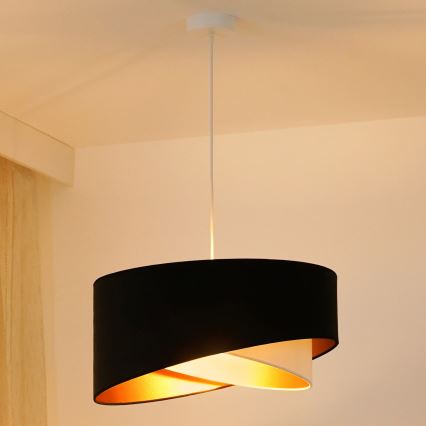 Brilagi - LED Lustr na lanku LYRA 1xE27/15W/230V černá/krémová/zlatá