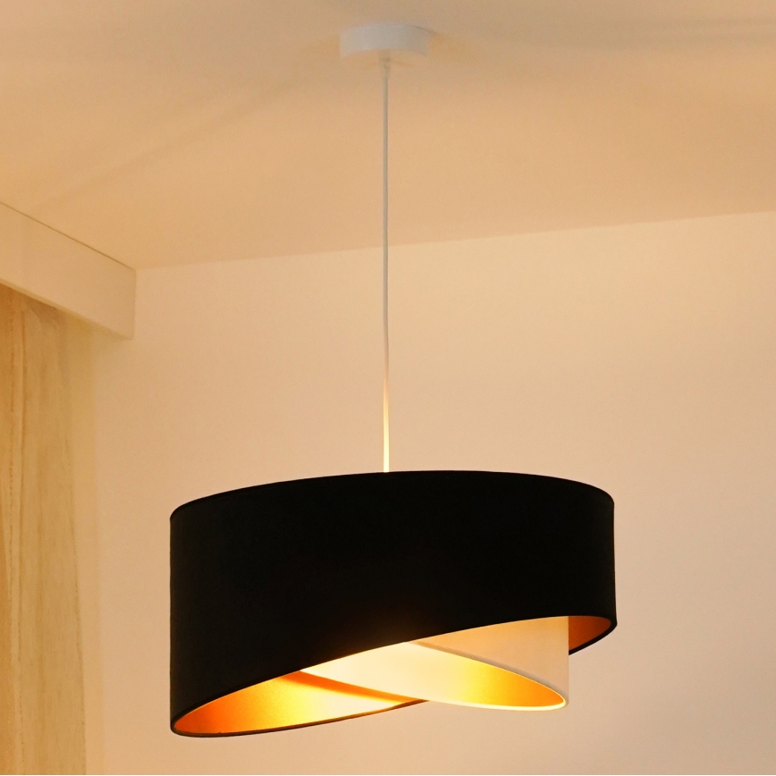 Brilagi - LED Lustr na lanku LYRA 1xE27/15W/230V černá/krémová/zlatá