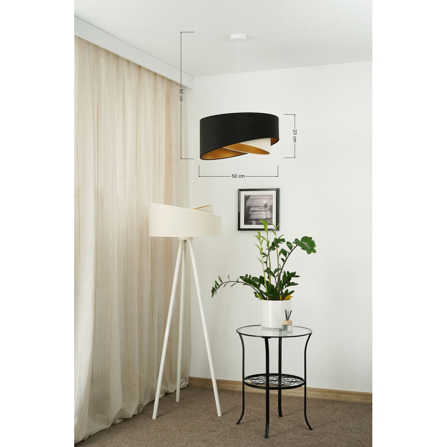 Brilagi - LED Lustr na lanku LYRA 1xE27/15W/230V černá/krémová/zlatá