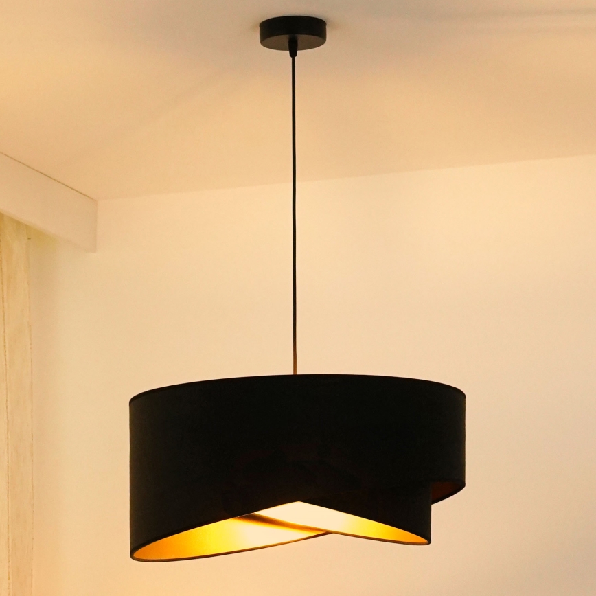 Brilagi - LED Lustr na lanku LYRA 1xE27/15W/230V černá/zlatá