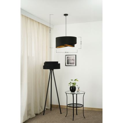 Brilagi - LED Lustr na lanku LYRA 1xE27/15W/230V černá/zlatá