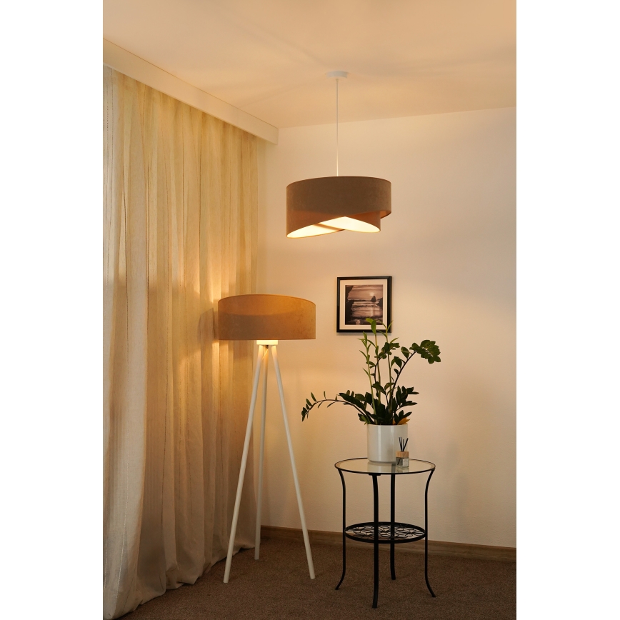 Brilagi - LED Lustr na lanku LYRA 1xE27/15W/230V hnědá/bílá