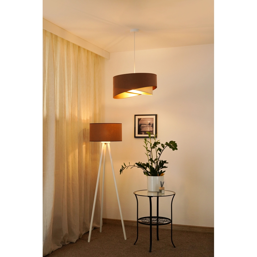 Brilagi - LED Lustr na lanku LYRA 1xE27/15W/230V hnědá/krémová/zlatá