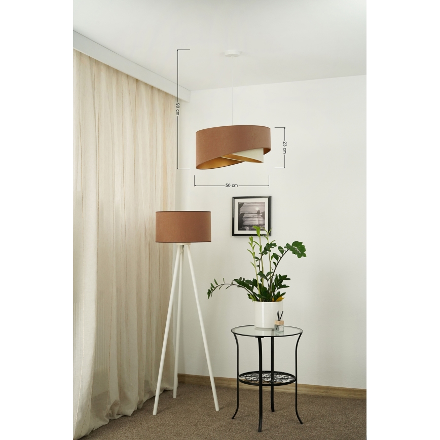 Brilagi - LED Lustr na lanku LYRA 1xE27/15W/230V hnědá/krémová/zlatá