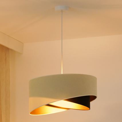 Brilagi - LED Lustr na lanku LYRA 1xE27/15W/230V krémová/černá/zlatá
