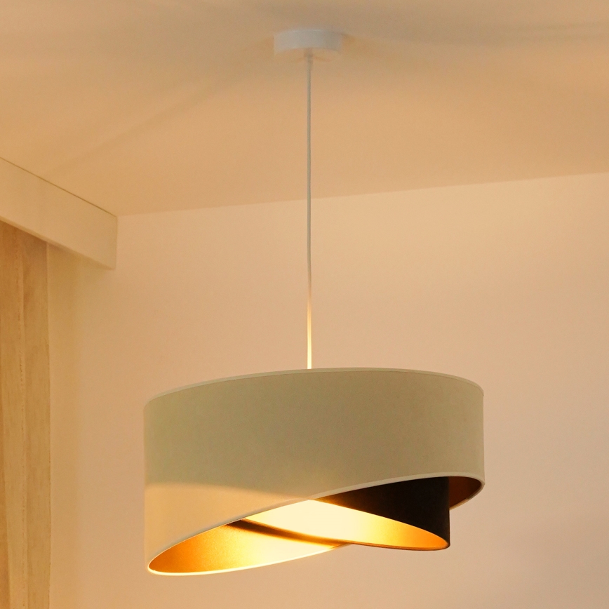 Brilagi - LED Lustr na lanku LYRA 1xE27/15W/230V krémová/černá/zlatá