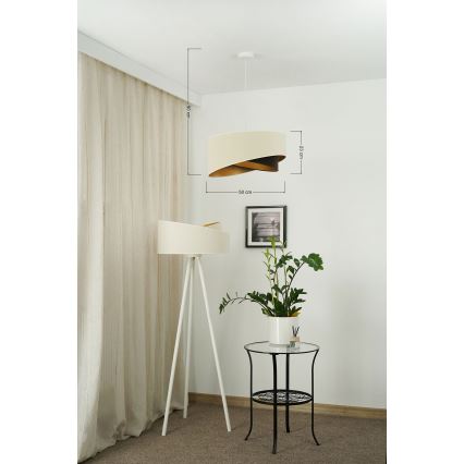 Brilagi - LED Lustr na lanku LYRA 1xE27/15W/230V krémová/černá/zlatá