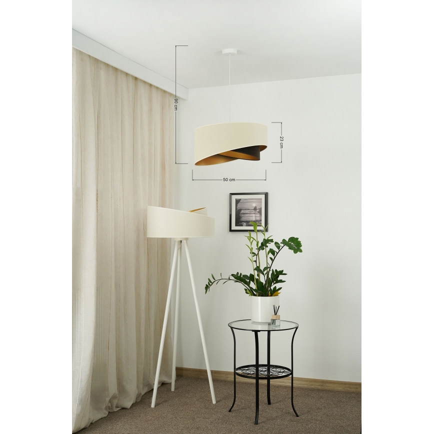 Brilagi - LED Lustr na lanku LYRA 1xE27/15W/230V krémová/černá/zlatá