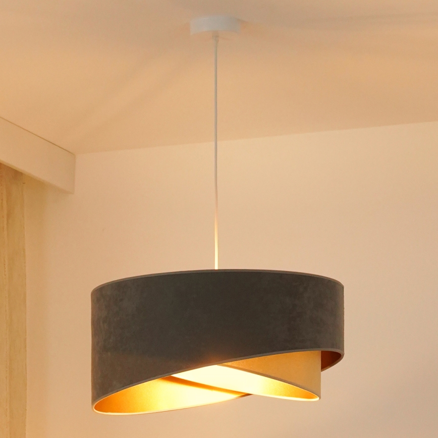 Brilagi - LED Lustr na lanku LYRA 1xE27/15W/230V šedá/béžová/zlatá