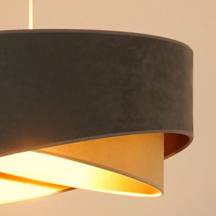 Brilagi - LED Lustr na lanku LYRA 1xE27/15W/230V šedá/béžová/zlatá