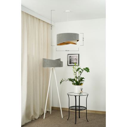 Brilagi - LED Lustr na lanku LYRA 1xE27/15W/230V šedá/béžová/zlatá