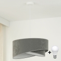 Brilagi - LED Lustr na lanku LYRA 1xE27/15W/230V šedá/bílá