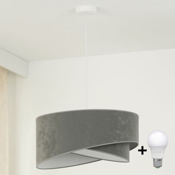 Brilagi - LED Lustr na lanku LYRA 1xE27/15W/230V šedá/bílá