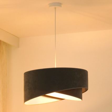 Brilagi - LED Lustr na lanku LYRA 1xE27/15W/230V šedá/bílá