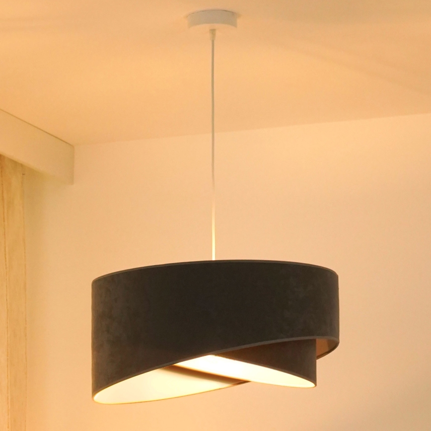 Brilagi - LED Lustr na lanku LYRA 1xE27/15W/230V šedá/bílá