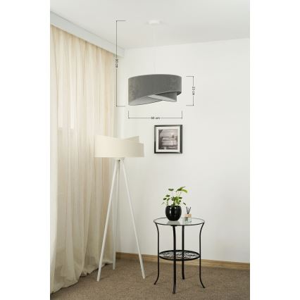 Brilagi - LED Lustr na lanku LYRA 1xE27/15W/230V šedá/bílá