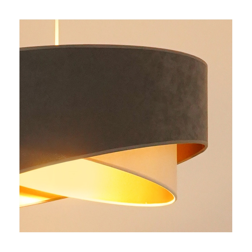 Brilagi - LED Lustr na lanku LYRA 1xE27/15W/230V šedá/krémová/zlatá
