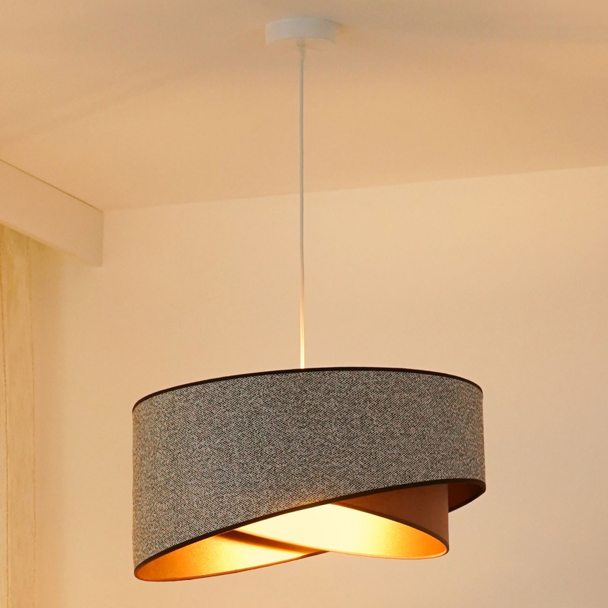 Brilagi - LED Lustr na lanku LYRA 1xE27/15W/230V šedá/krémová/zlatá