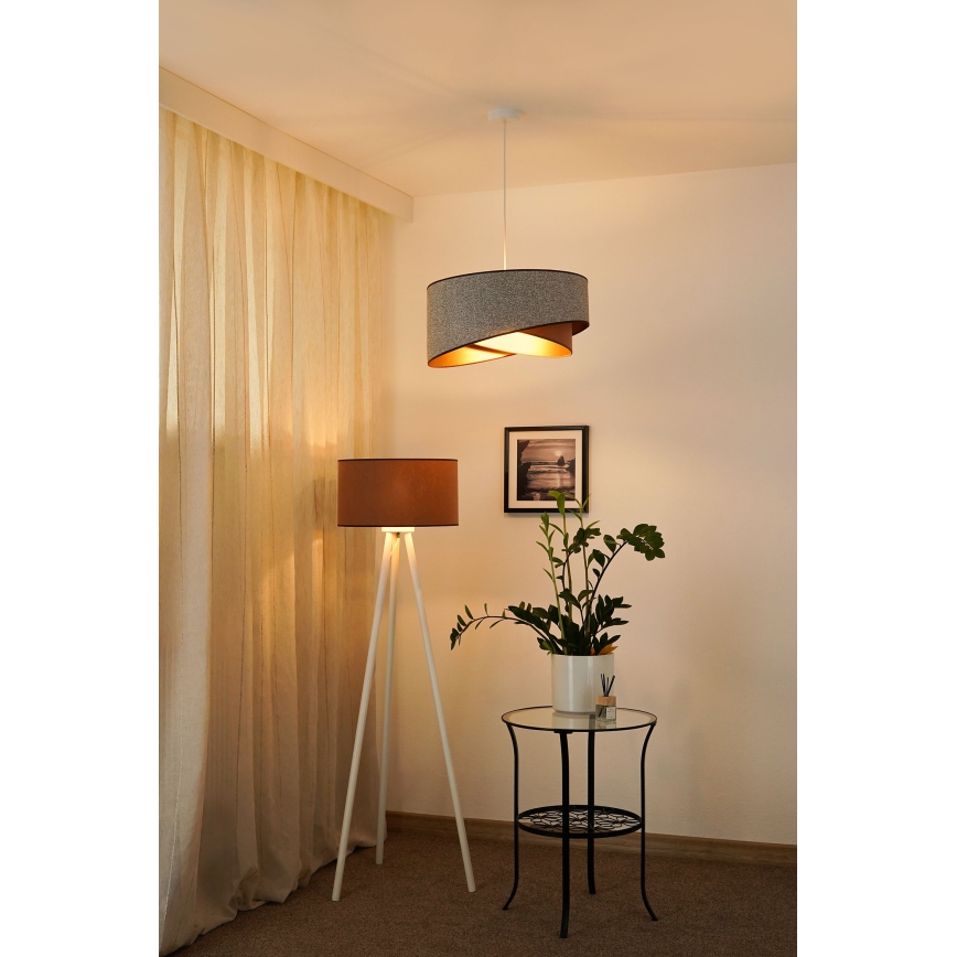 Brilagi - LED Lustr na lanku LYRA 1xE27/15W/230V šedá/krémová/zlatá