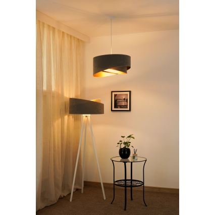 Brilagi - LED Lustr na lanku LYRA 1xE27/15W/230V šedá/zlatá